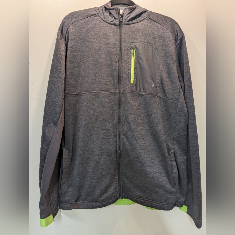 Old Navy Gray and Green Performance Jacket with Modern Athletic Cut